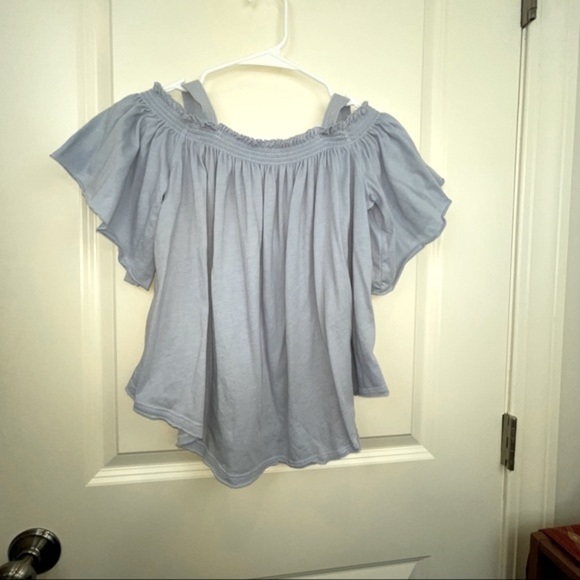 Free People Darling Off The Shoulder Knit Blouse Blue S - Picture 6 of 17